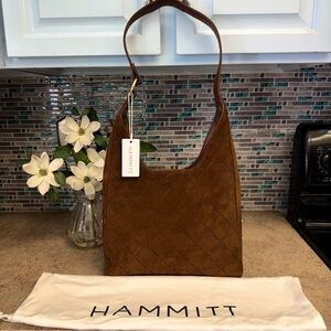 NWT Hammitt Tim Chocolate Diamond Suede purse